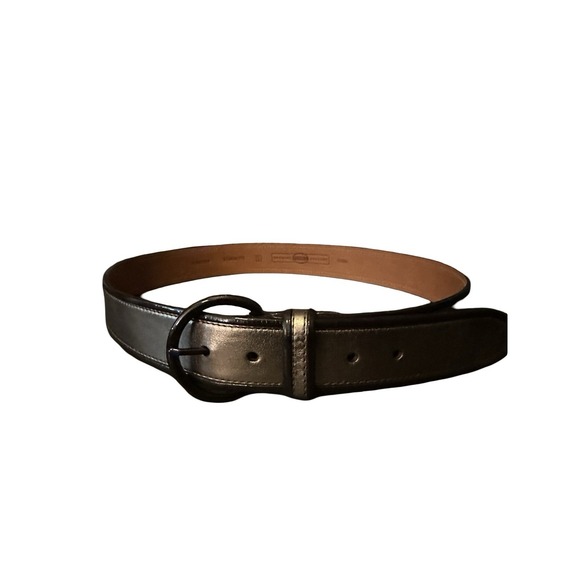 Fossil Accessories - Fossil Leather Belt  Women's Large Brown Metallic Gold Boho‎ Round Buckle Retro